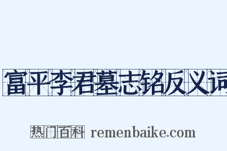 富平李君墓志铭反义词是什么意思的图片